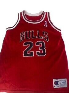 Vintage Chicago Bulls Michael Jordan Jersey Sz L 14-16 Kids Champions